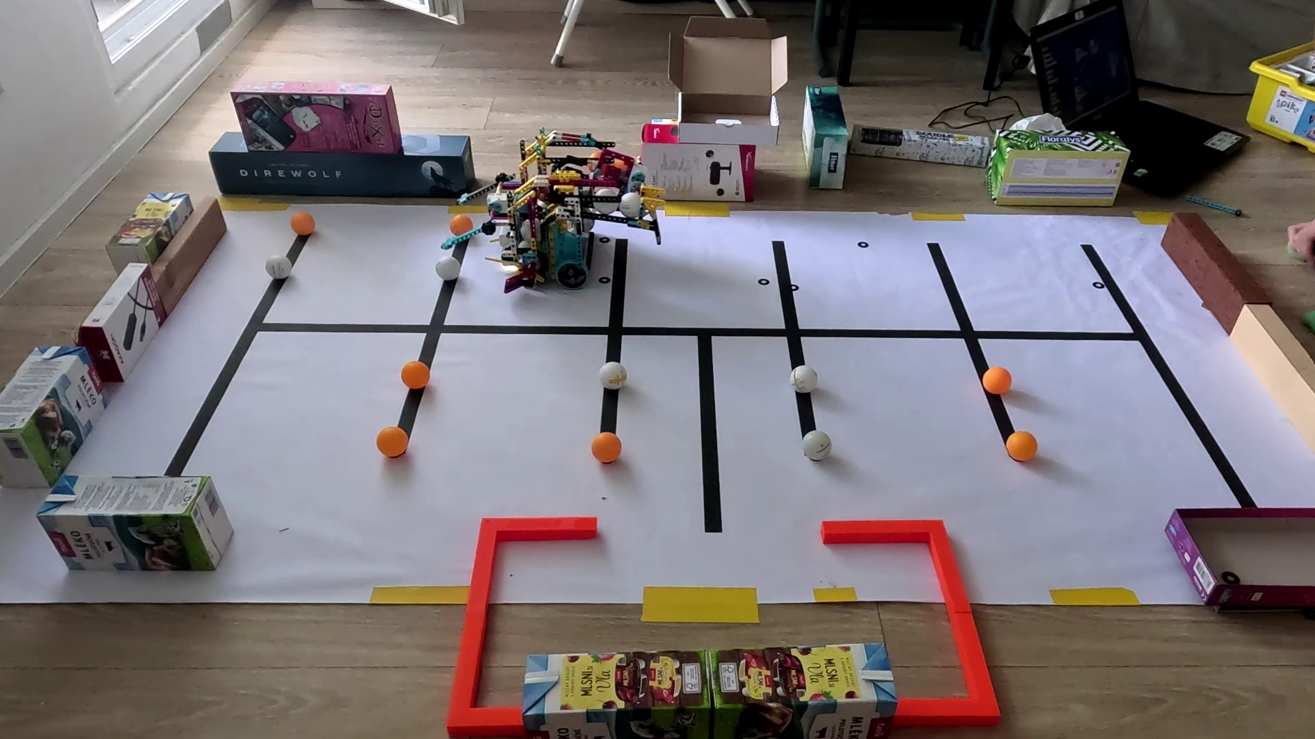 Druhá verze robota, testovací pole doma