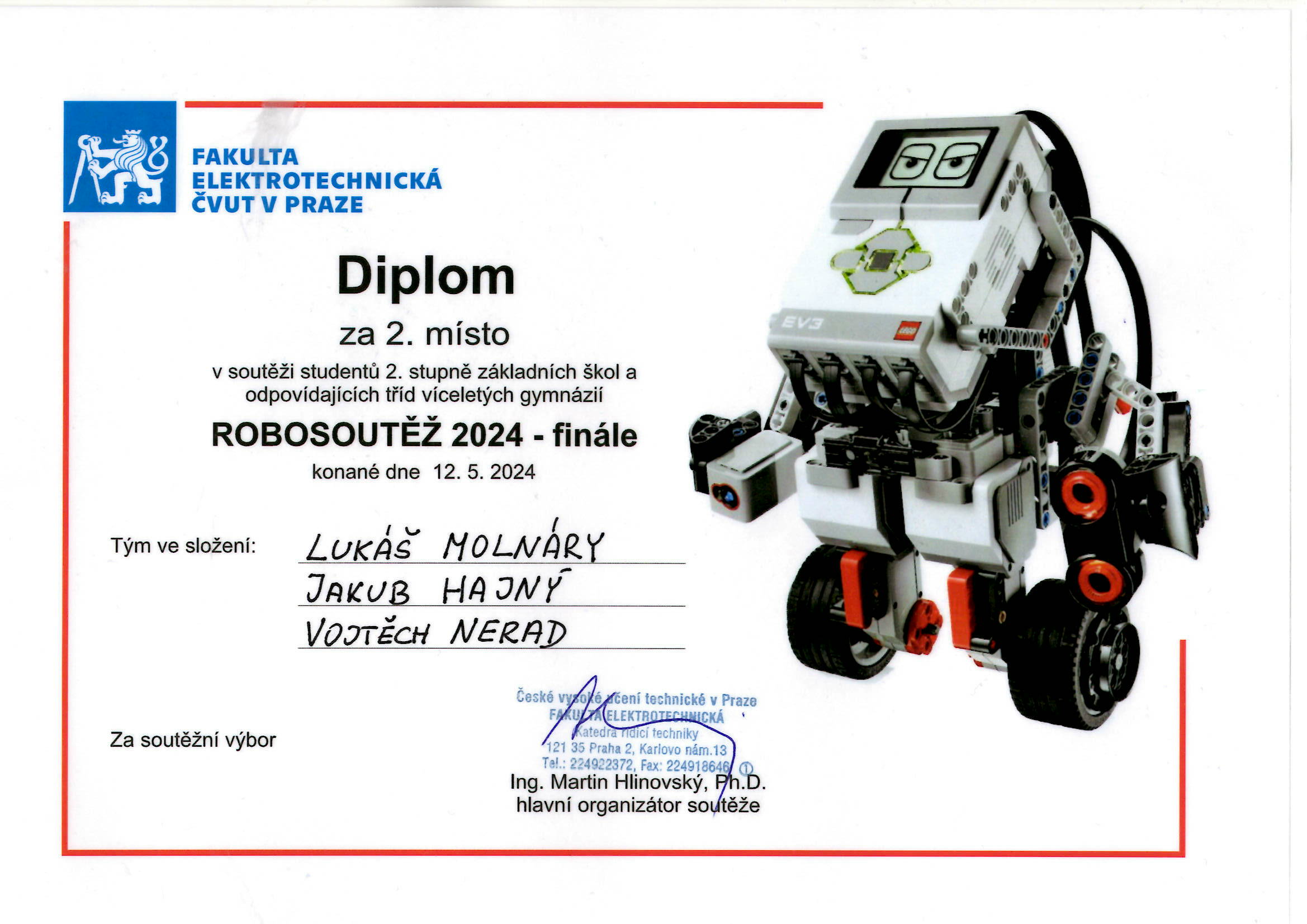 Robosoutěž 2024 2. místo